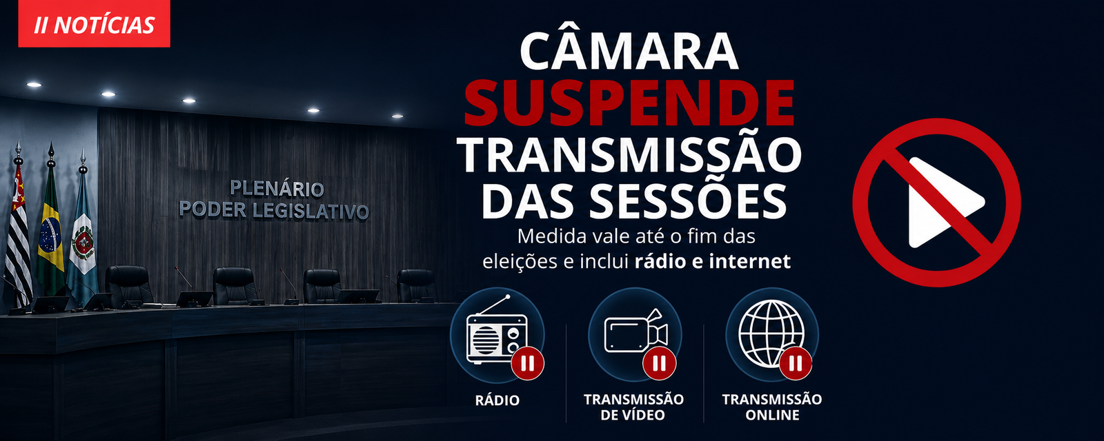 CÂMARA DE JALES SUSPENDE TRANSMISSÃO DAS SESSÕES ATÉ O FIM DAS ELEIÇÕES