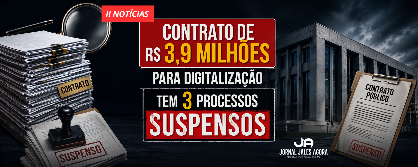 Contrato de R$ 3,9 milhões de Jales tem três processos suspensos no TCE após decisão de irregularidade