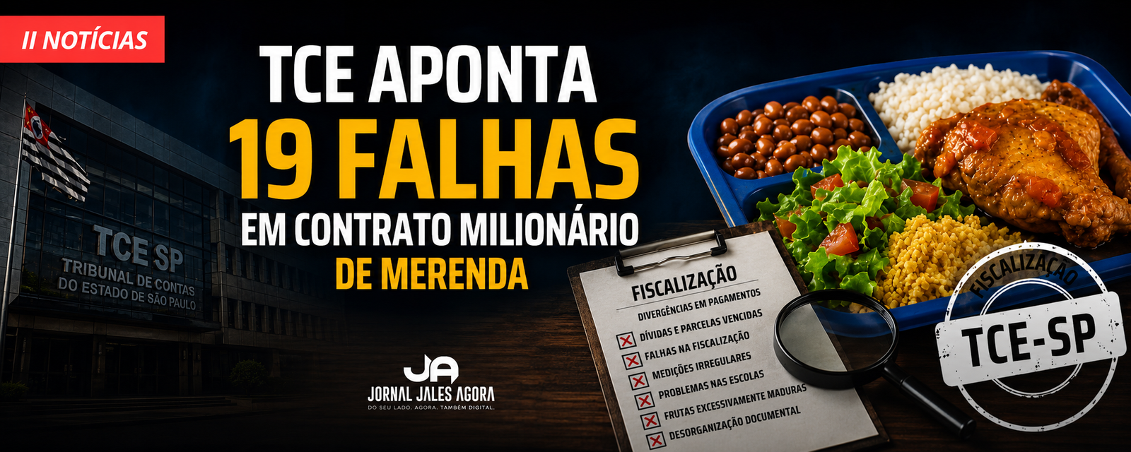TCE APONTA 19 FALHAS EM CONTRATO MILIONÁRIO DA MERENDA ESCOLAR DE JALES