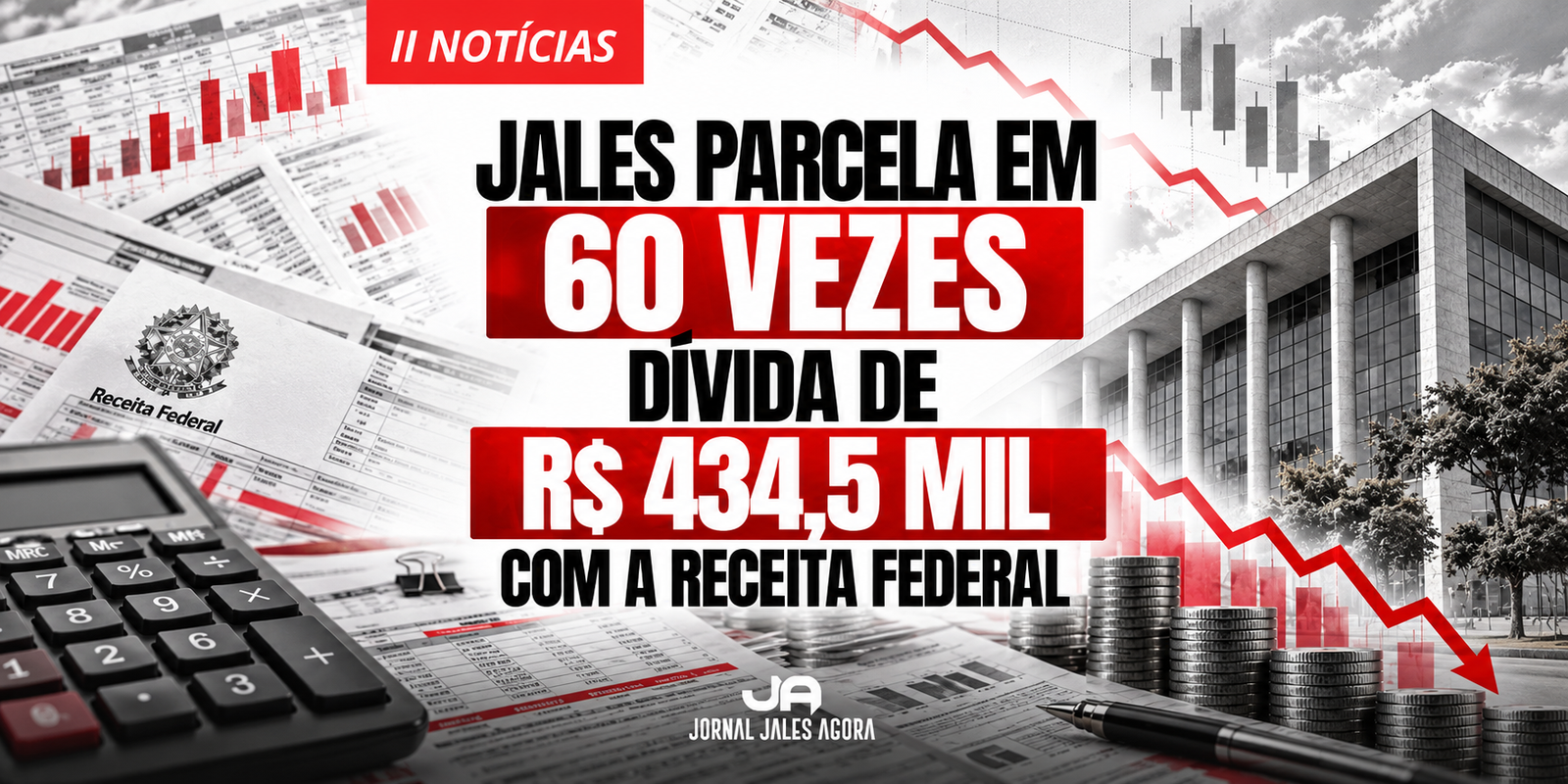 PREFEITURA DE JALES PARCELA DÍVIDA DE R$ 434,5 MIL COM A RECEITA FEDERAL