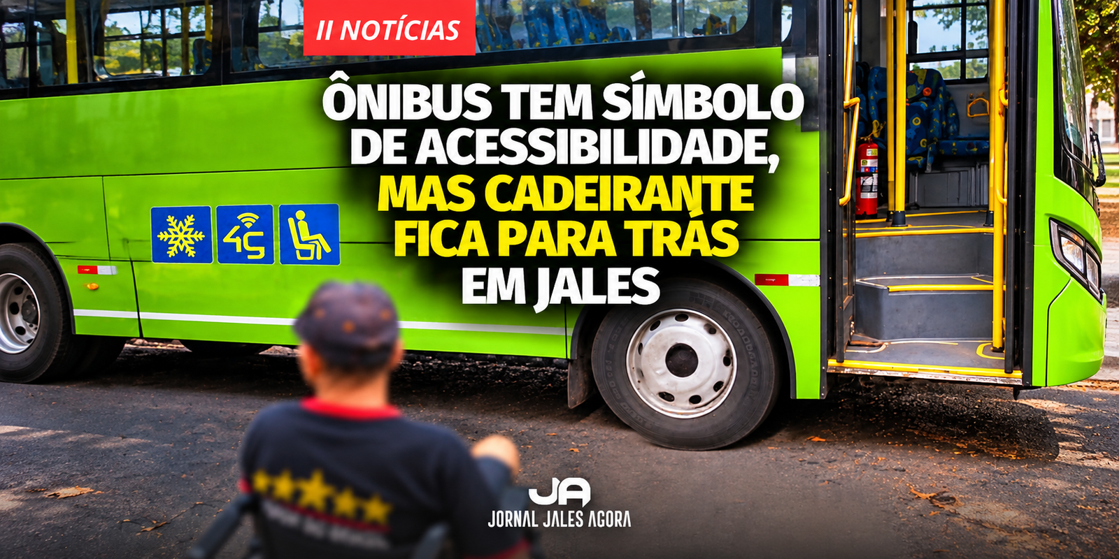 ÔNIBUS TEM ELEVADOR DE ACESSIBILIDADE, MAS CADEIRANTE FICA PARA TRÁS EM JALES